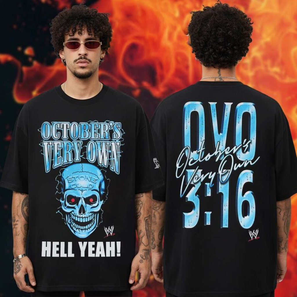 Drake Ovo x WWE Collab Collection Stone Cold Steve Austin T-Shirt Drake Ovo Merch WWE Fan Gifts