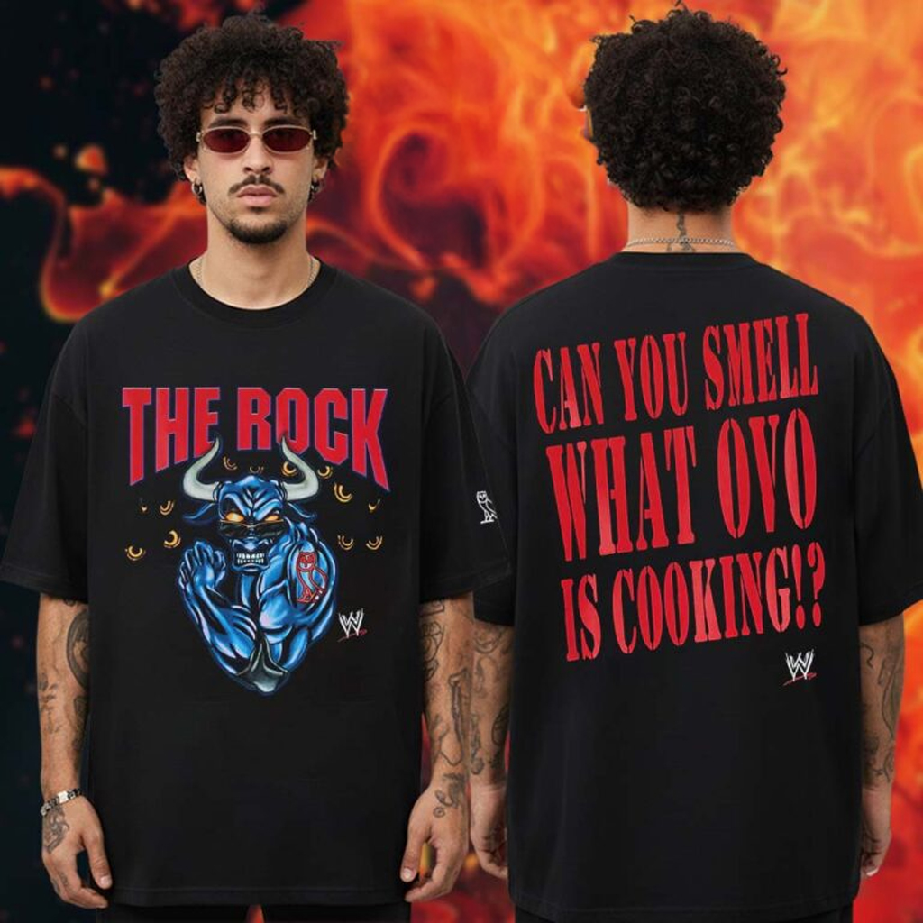 Drake Ovo x WWE Collab Collection The Rock T-Shirt Gifts For WWE Wrestling Fans