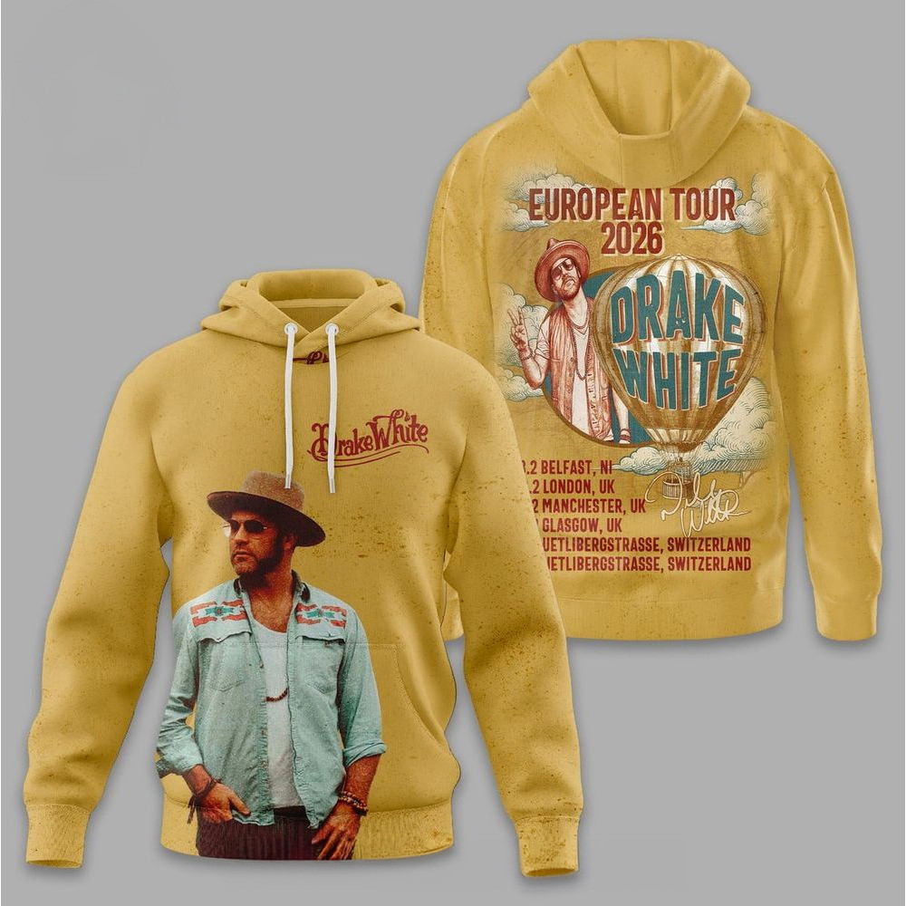 Drake White European Tour 2025 Hoodie Drake White Merch Birthday Present For Dad