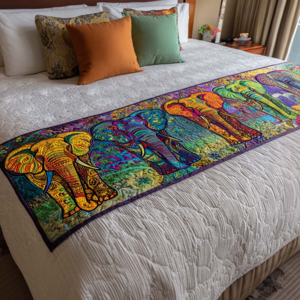 Dream Elephant Quilted Bed Runner Bed Decorations Unique Elephant Gifts