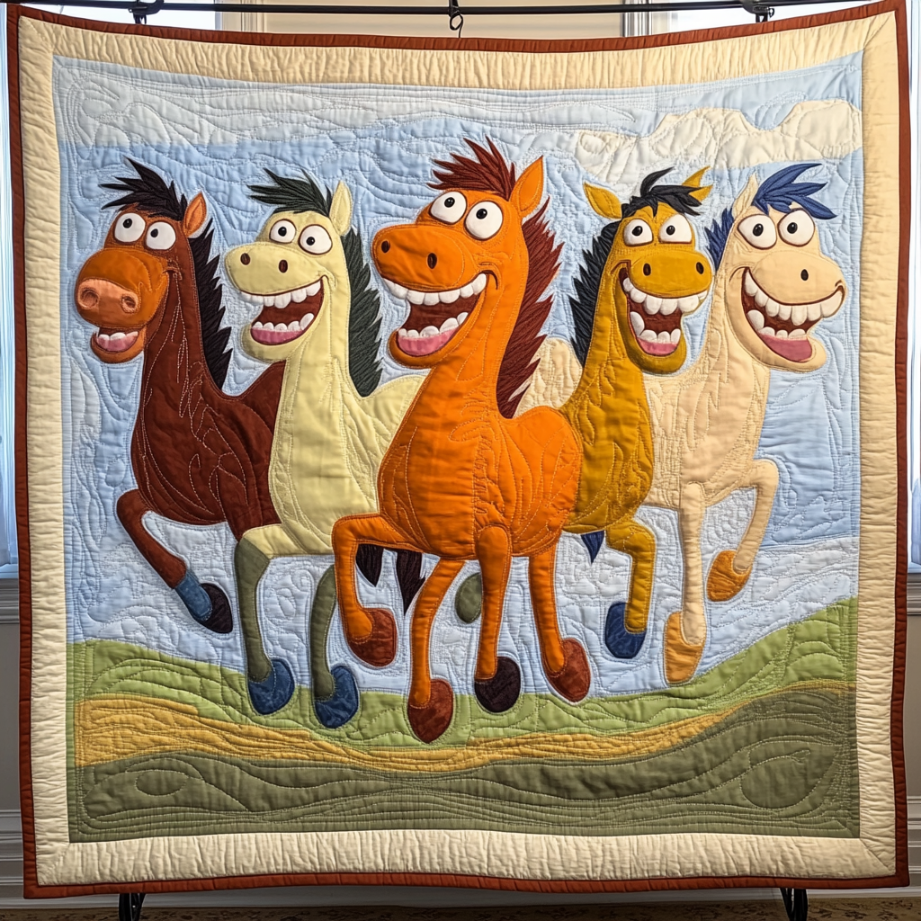 Dream Horse Quilted Blanket Christmas Holiday Good Gifts For Horse Owners