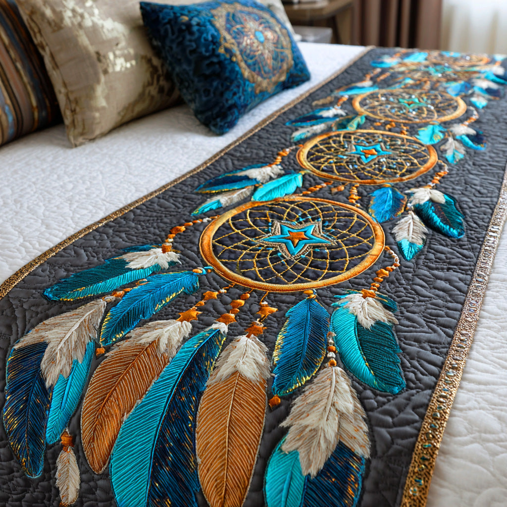 Dream Path Sky Quilted Bed Runner Bedroom Decorations Xmas Gifts For Cat Lovers