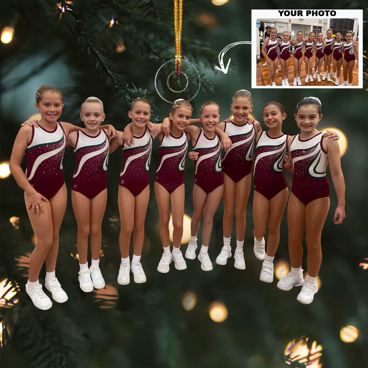 Dream Team Stars Personalized Photo Mica Ornament Christmas Gift For Cheerleader Family