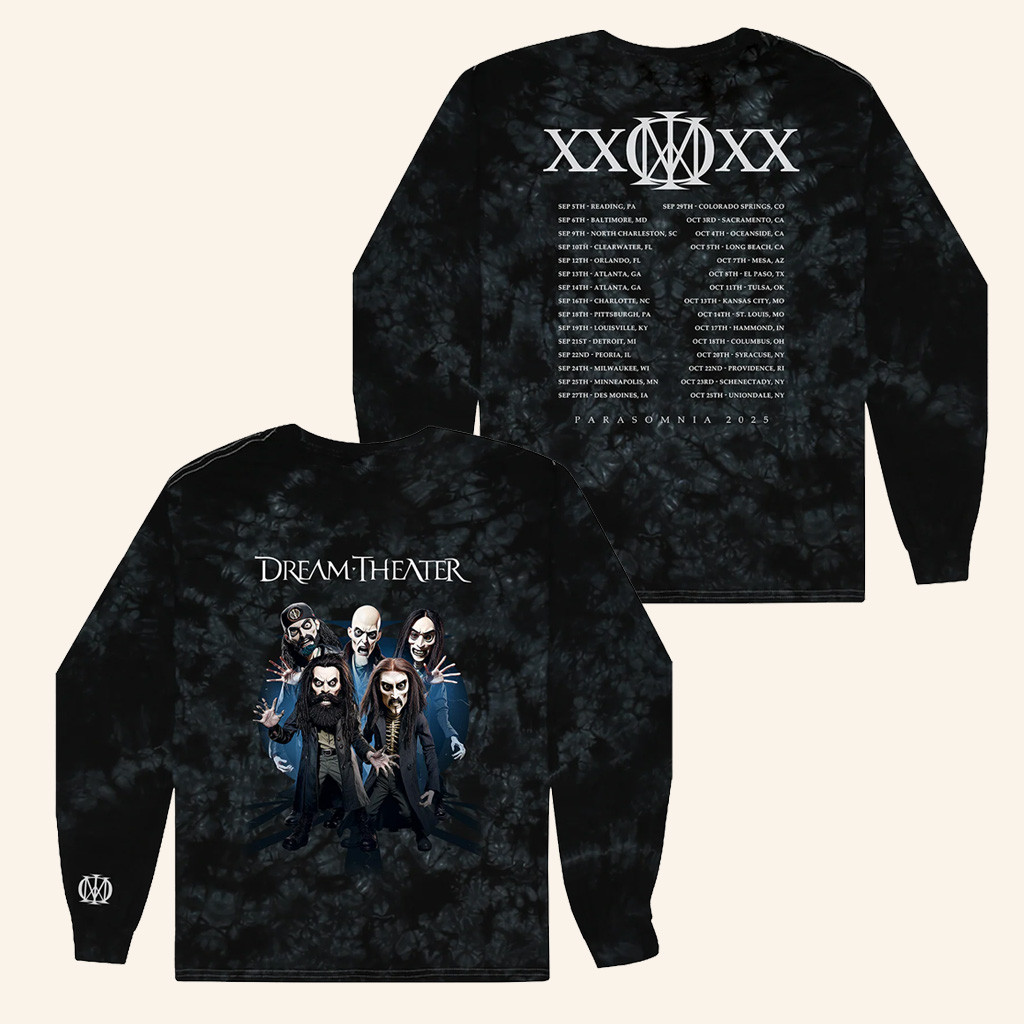Dream Theater Merch Parasomnia Characters Tour Tie Dye Long Sleeve Shirt Gifts For Music Fans