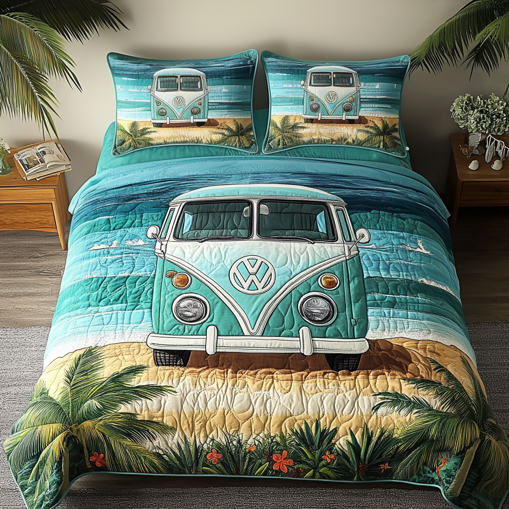 Dream Vibes Quilted Bedding Set Beautiful Printed Bedding Set for Home Aesthetics