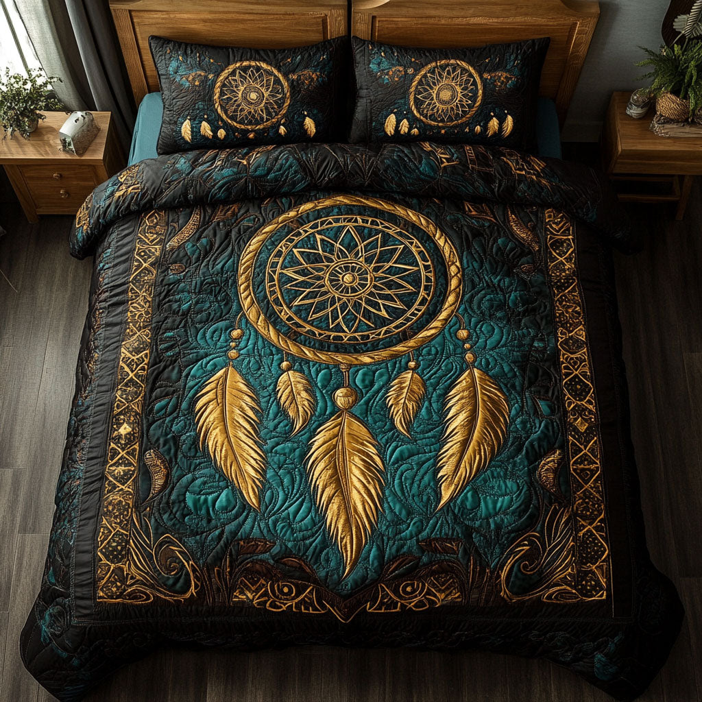 Dreamcatcher Feather Quilt Bedding Set Christmas Bedding King Spiritual Holiday Gift for Women