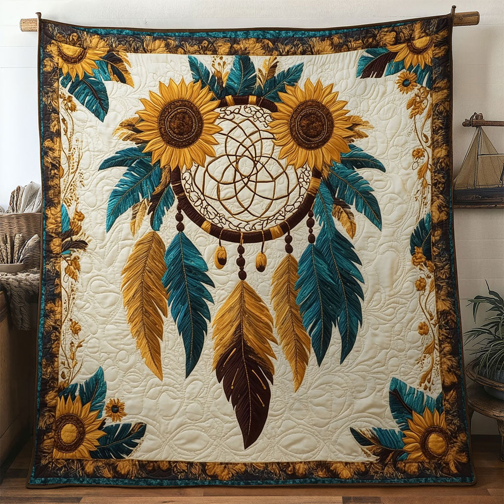 Dreamcatcher Golden Dream Quilt Cozy Quilt Blanket for Winter Relaxation