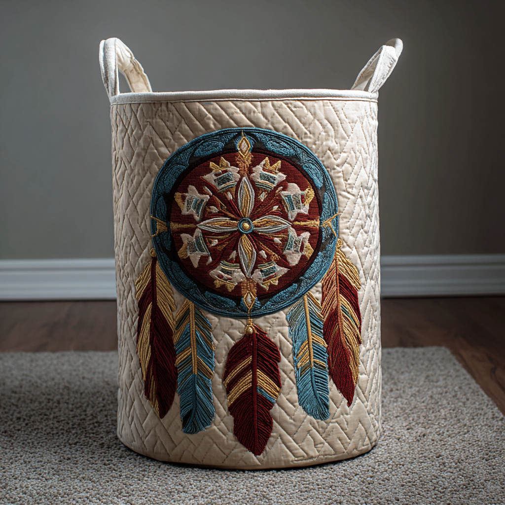 Dreamcatcher Path Quilted Laundry Basket Home Essential Gift Quilted Laundry Basket with Style