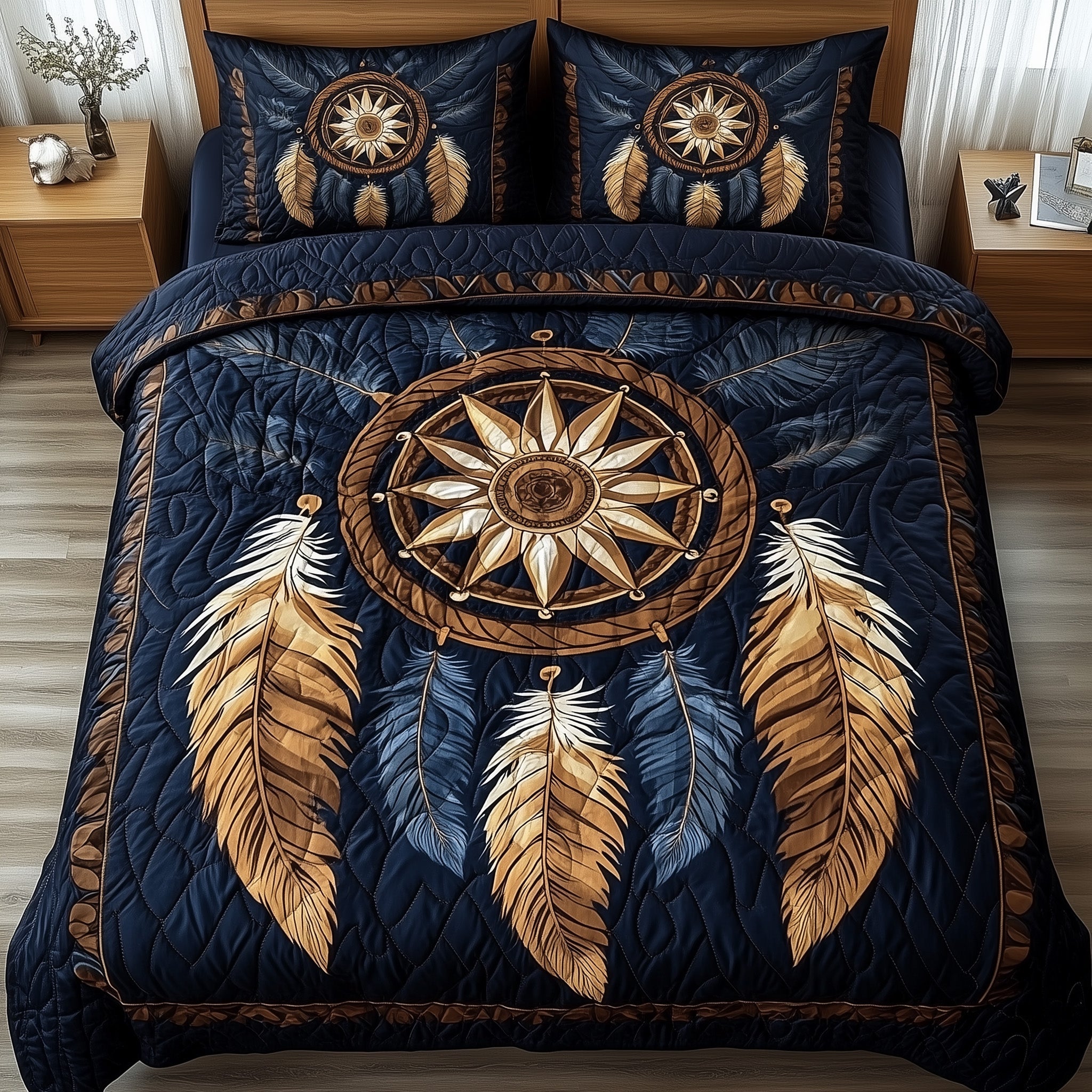 Dreamcatcher Quilted Bedding Set Duvet Cover Bedspread Good Gifts For Women