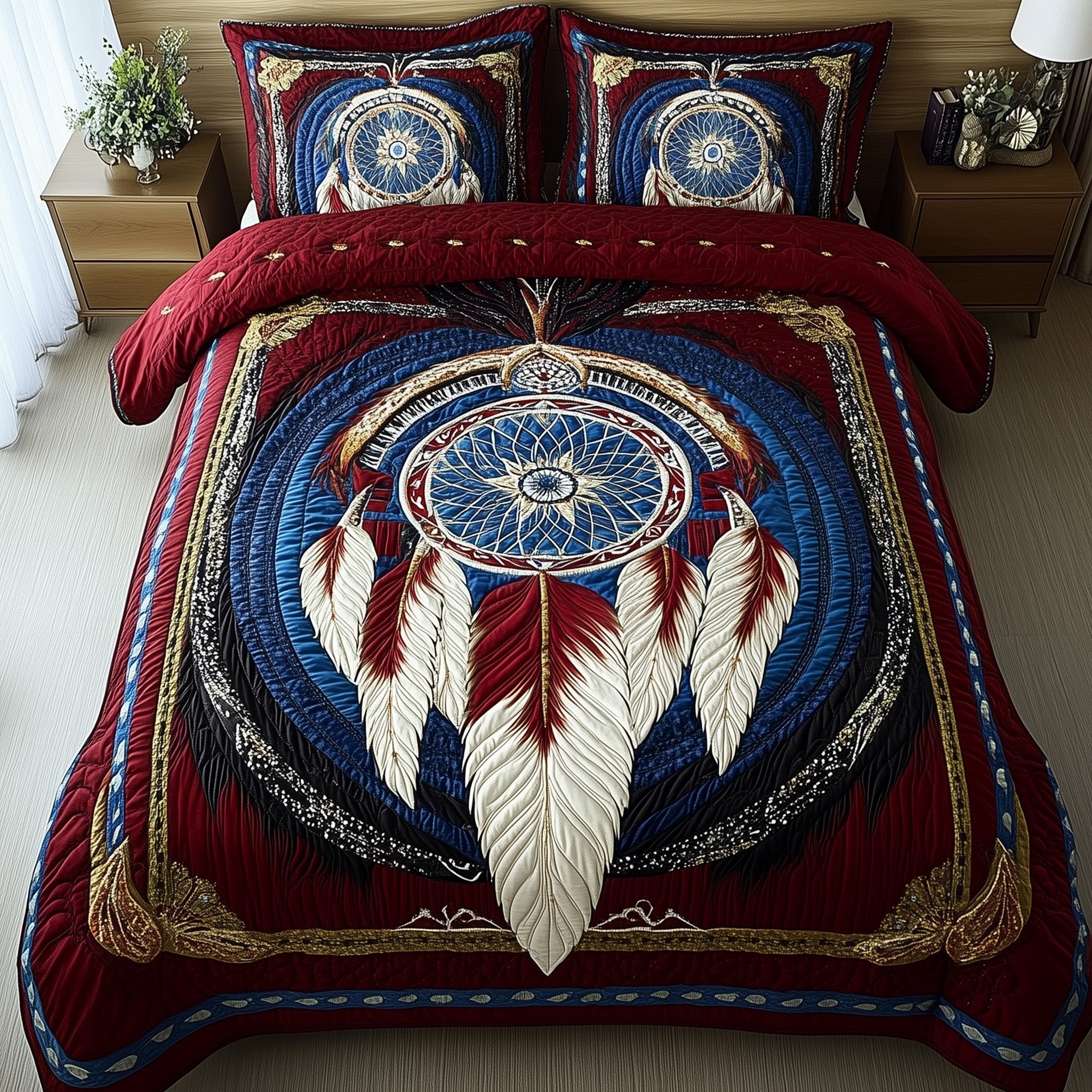Dreamcatcher Quilted Bedding Set Native Inspired Native American Heritage Day Gifts For Her