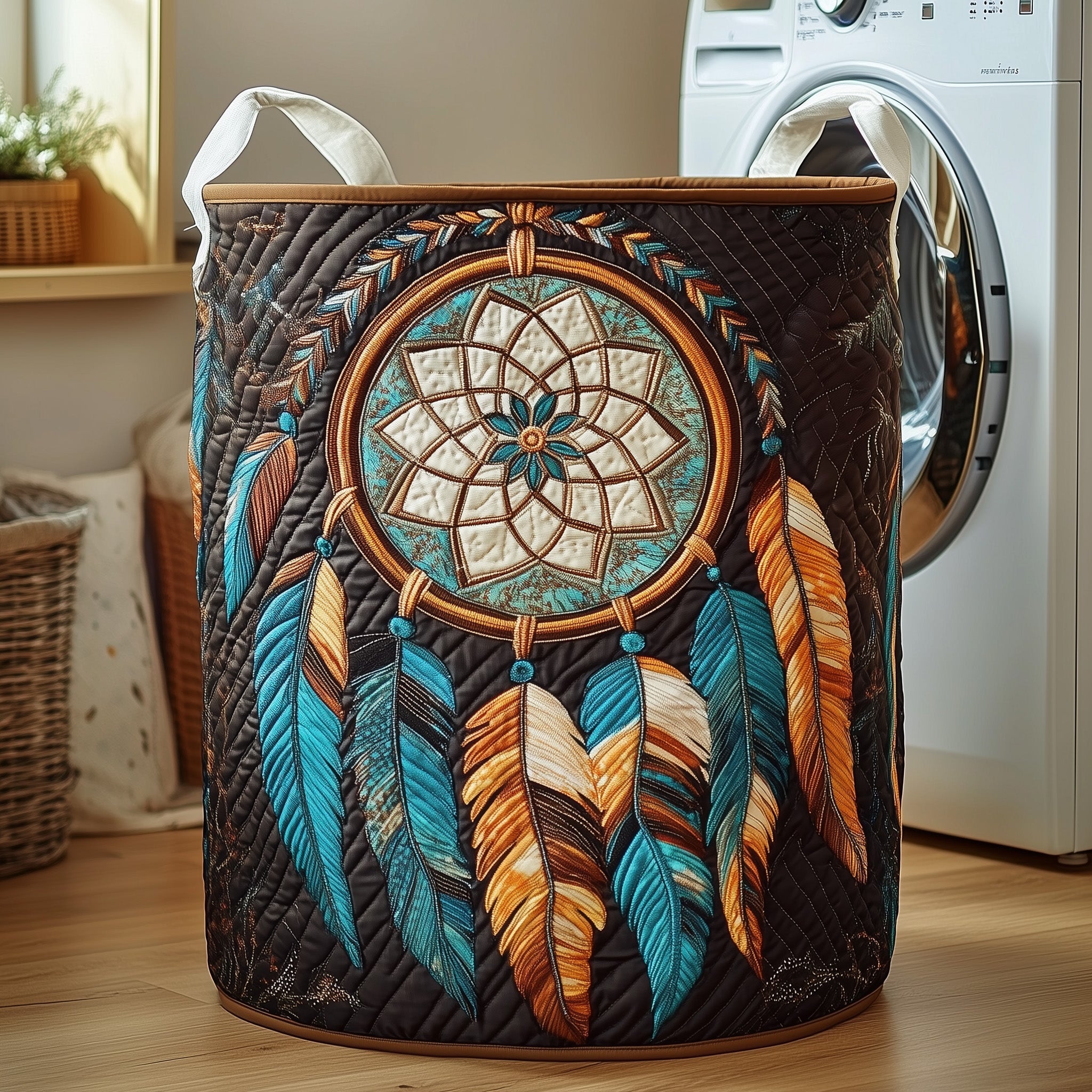Dreamcatcher Quilted Laundry Basket Holiday Merch Gift