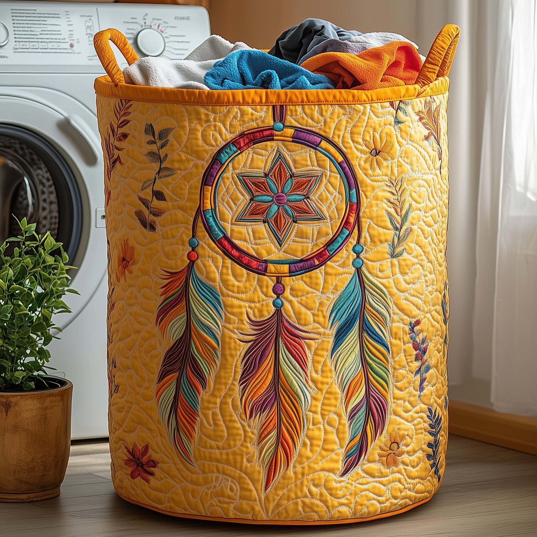 Dreamcatcher Serenity Quilted Laundry Basket Easter Merch Gift