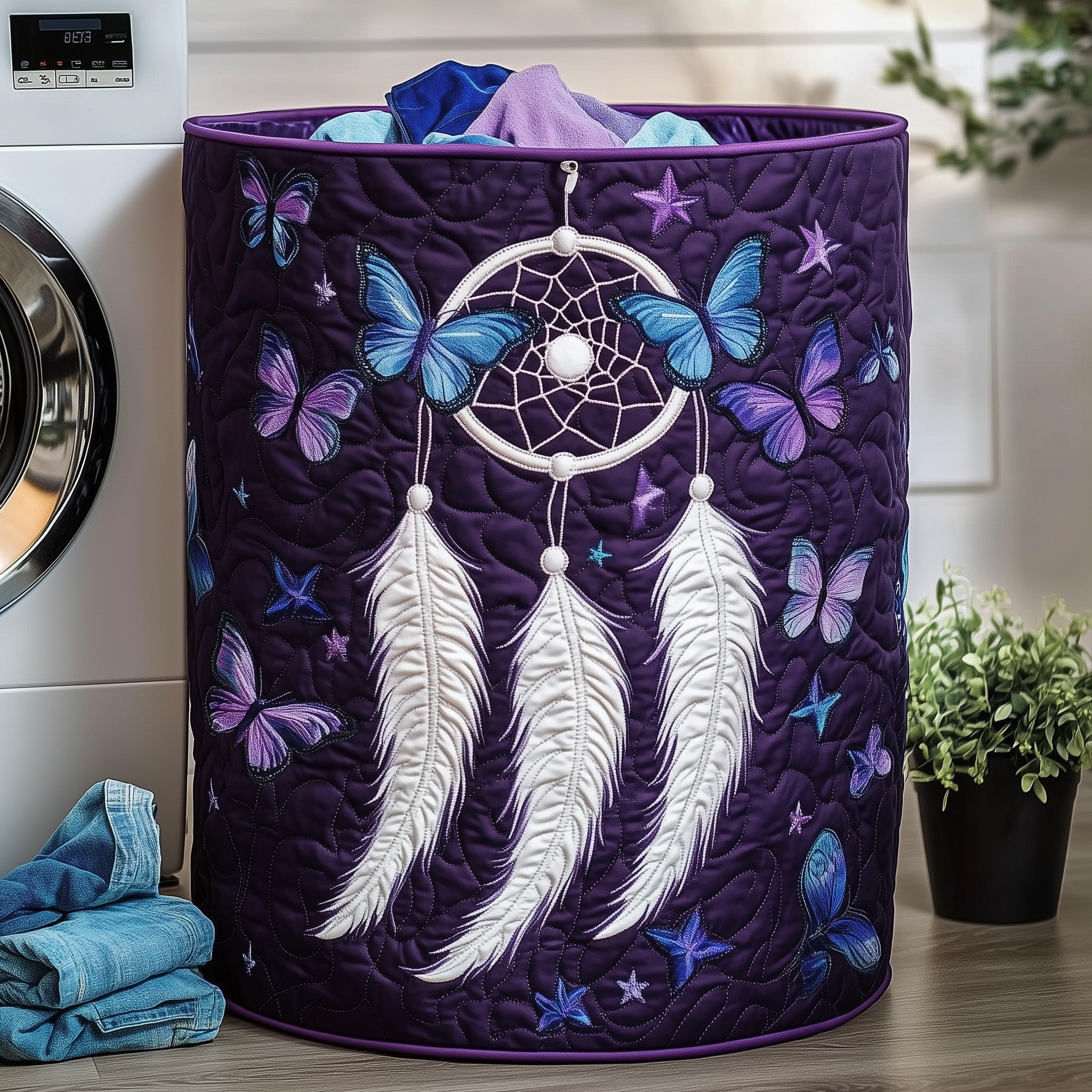 Dreamcatcher Serenity Quilted Laundry Basket Valentine's Day Merch Gift