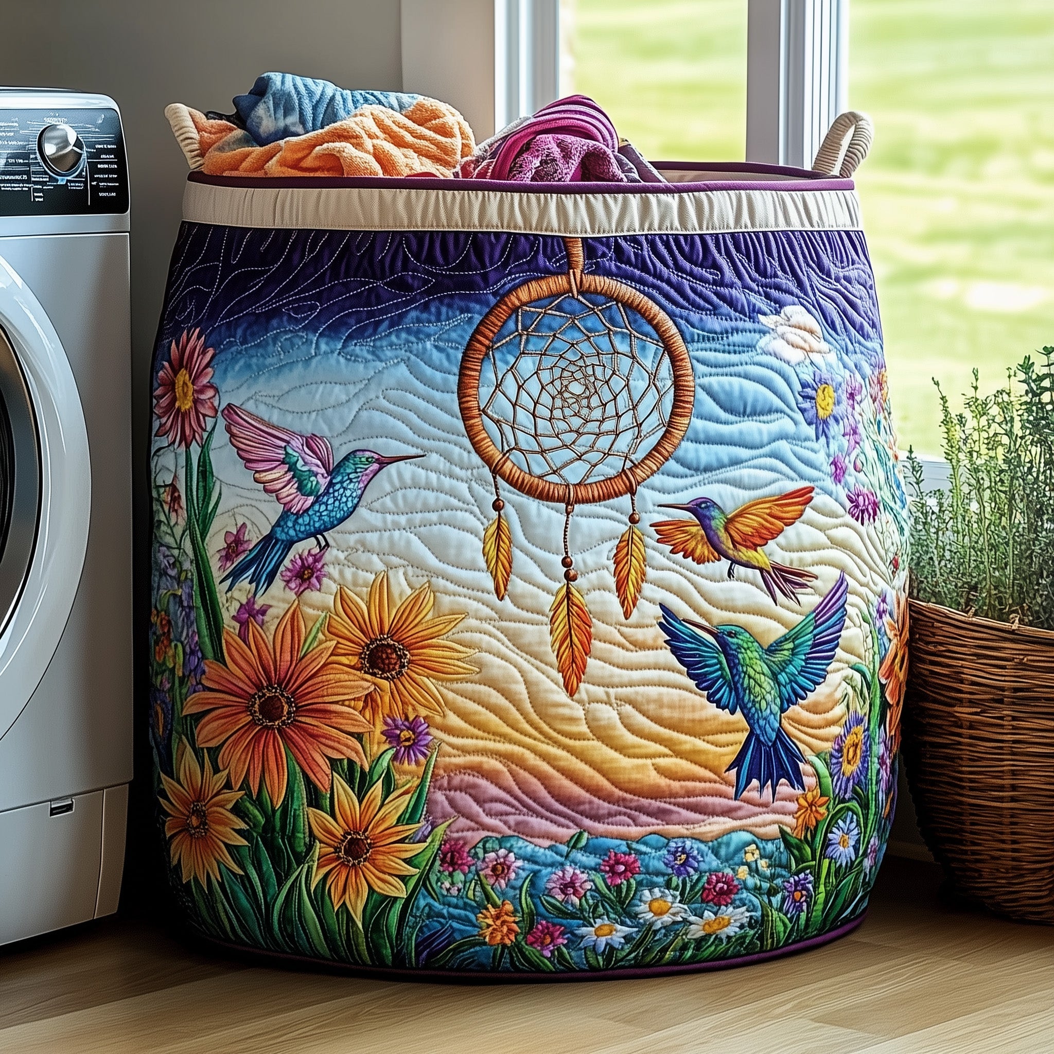 Dreamcatcher Serenity Quilted Laundry Basket Winter Merch Essentials