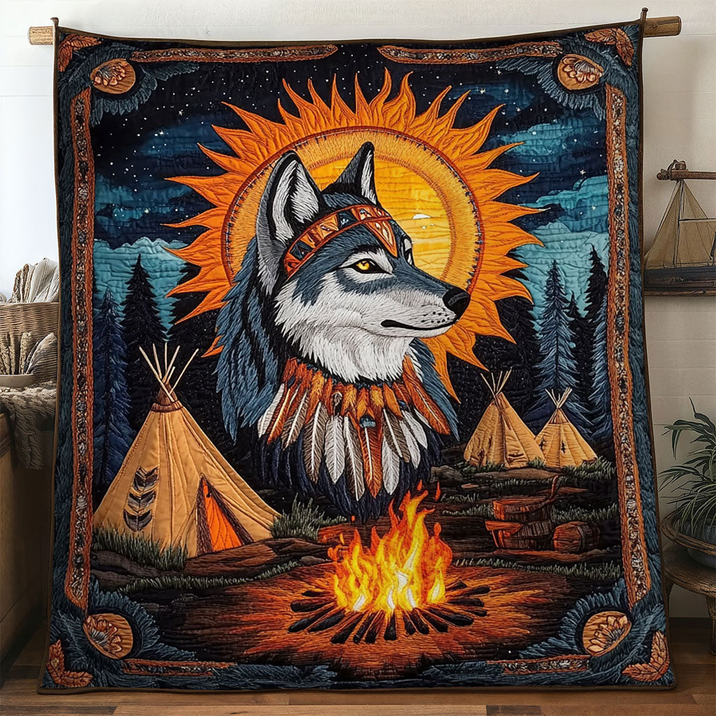 Dreamcatcher Wolf Quilt Elegant Quilt Blanket Gift for Housewarming