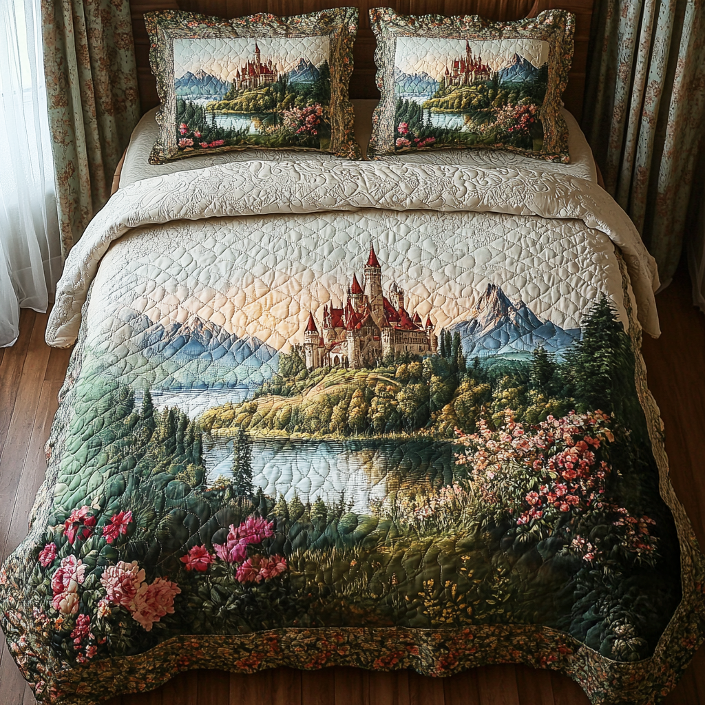 Dreamer Path Quilted Bedding Set Cozy Comforter Set for Winter Warmth