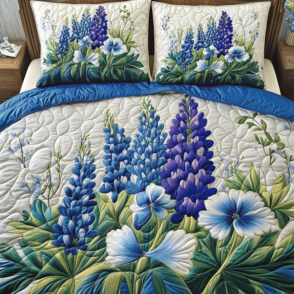 Dreaming Flowers Quilted Bedding Set Ultra-Soft Bedding Set for a Hotel-Like Experience