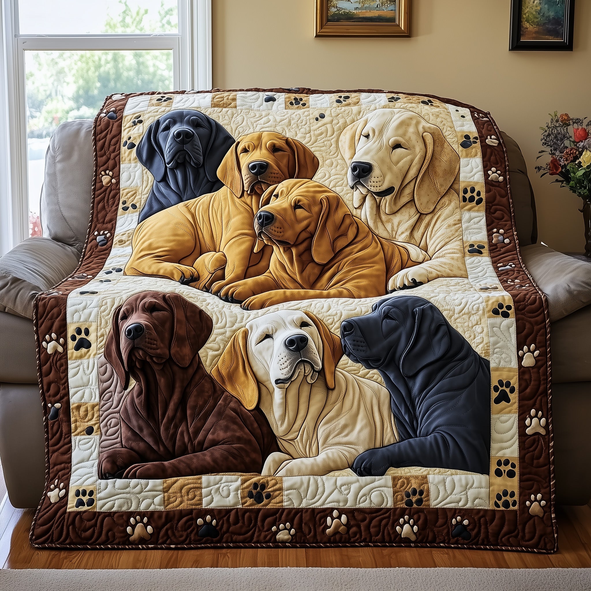 Dreaming Lab Snuggle Quilted Blanket Best Couch Throw BlanketBest Christmas Present For Dog