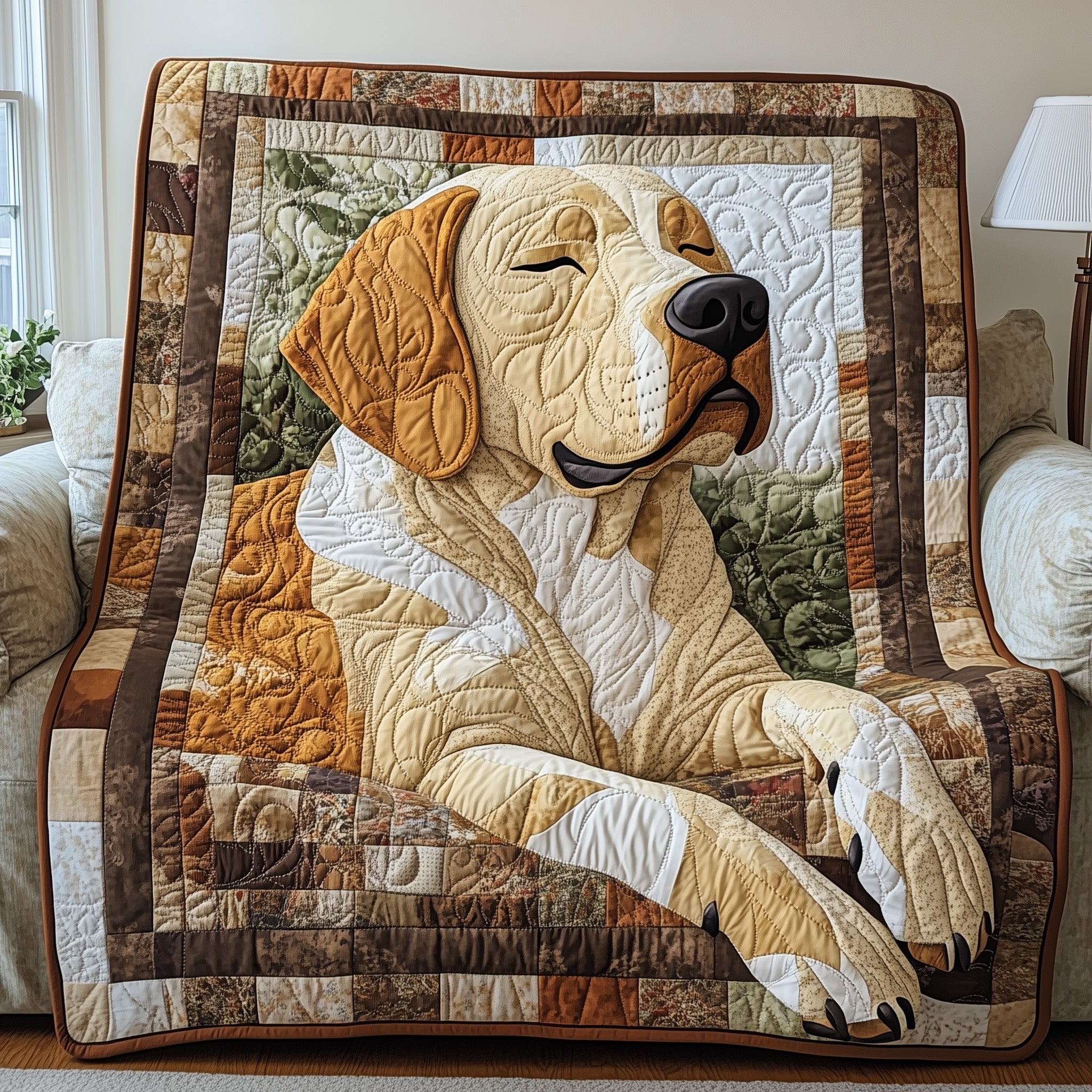 Dreaming Lab Snuggle Quilted Blanket Best Couch Throw BlanketGood Presents For Dog Lovers