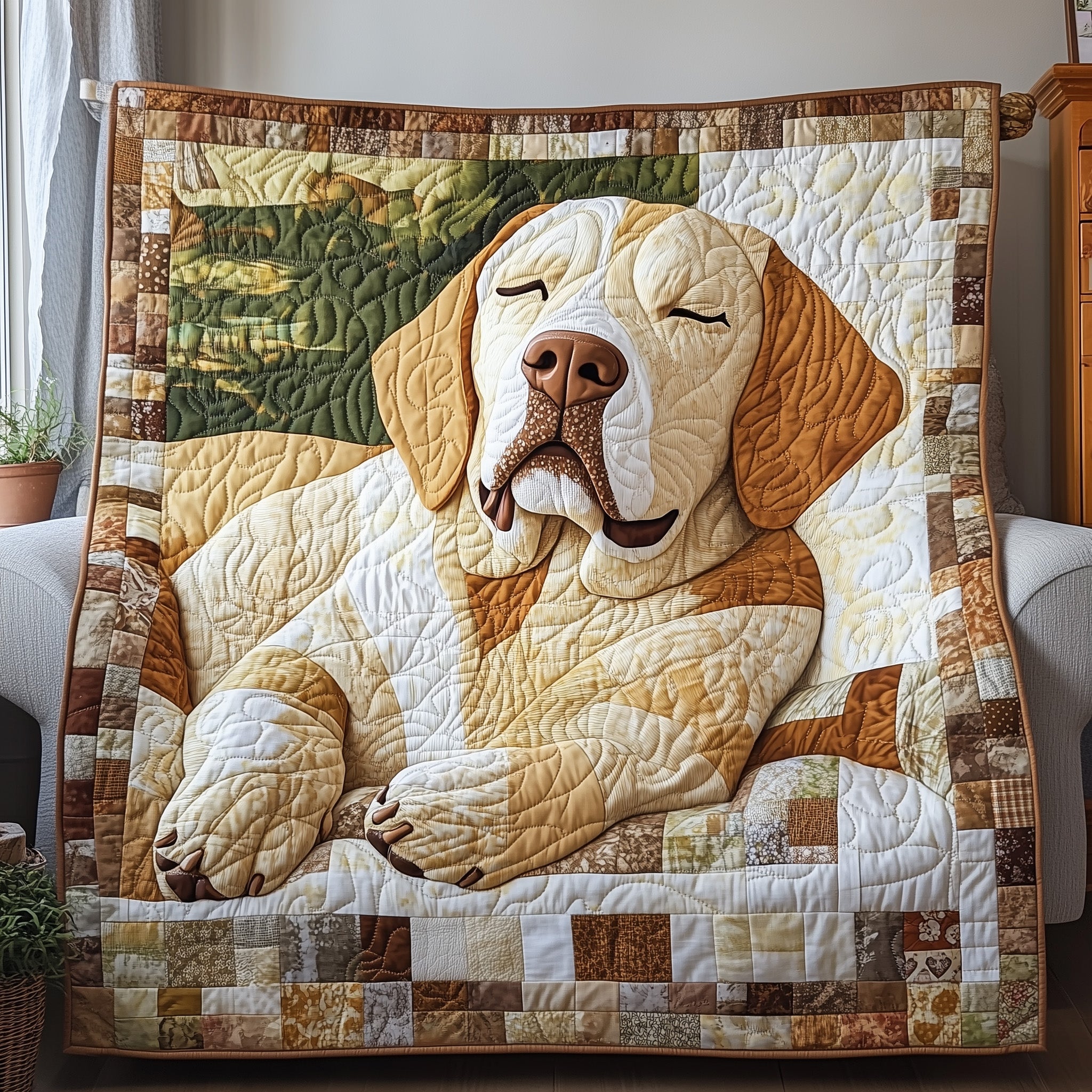 Dreaming Lab Snuggle Quilted Blanket Best Couch Throw BlanketTop Gifts For Dog Owners