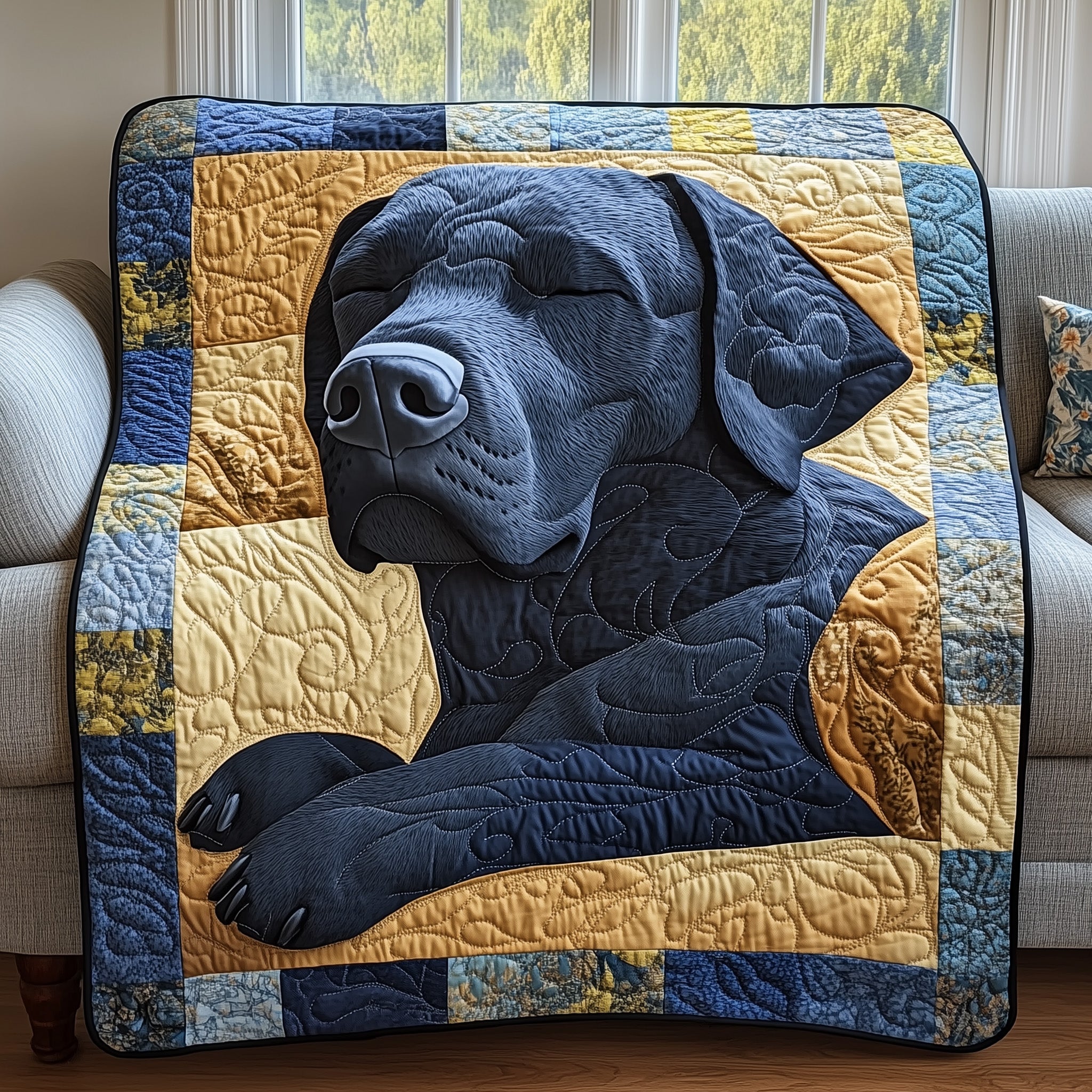 Dreaming Lab Snuggle Quilted Blanket Best Couch Throw BlanketUnique Dog Gifts