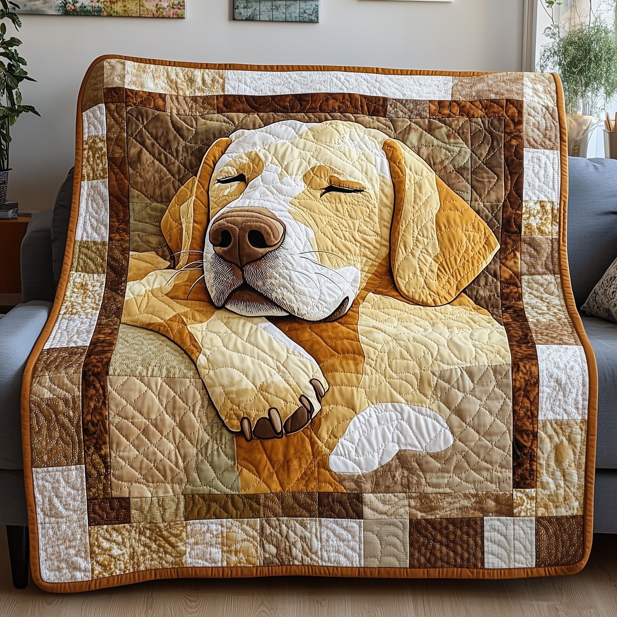 Dreaming Lab Snuggle Quilted Blanket Festive Quilted Blanket for Couch & Bed