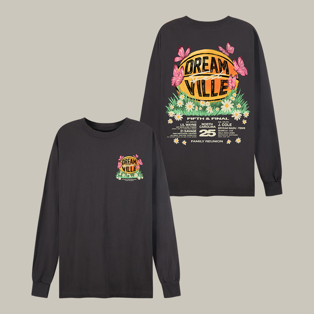 Dreamville Festival 2025 Basketball Lineup Long Sleeve Shirt Hip Hop Music Apparel Fan Gift
