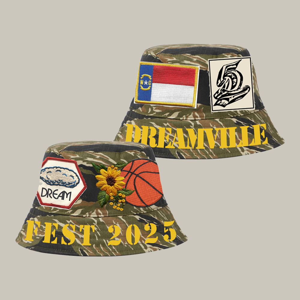Dreamville Festival 2025 Camo Bucket Hat NC State Flag Cap Gift For Music Lovers