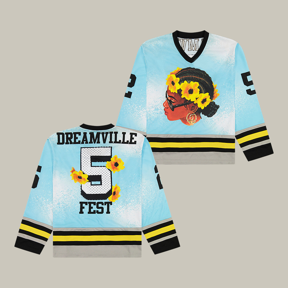 Dreamville Festival 2025 Flower Hockey Jersey Dreamville Festival 2025 Apparel Present For Fans
