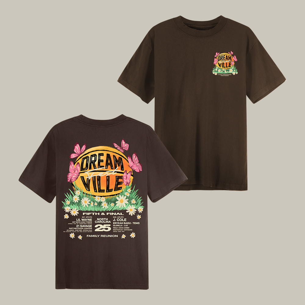 Dreamville Festival Basketball Mocha Lineup T-Shirt Hip Hop Music Festival Shirt Gift For Boyfriend