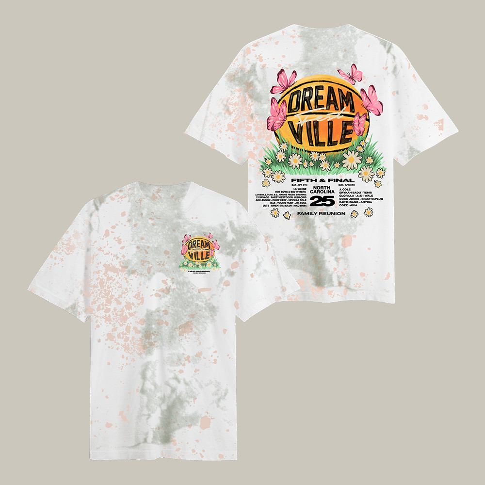 Dreamville Festival Basketball Tiedye Lineup T-Shirt Hip Hop Music Festival Shirt Gift For Friends