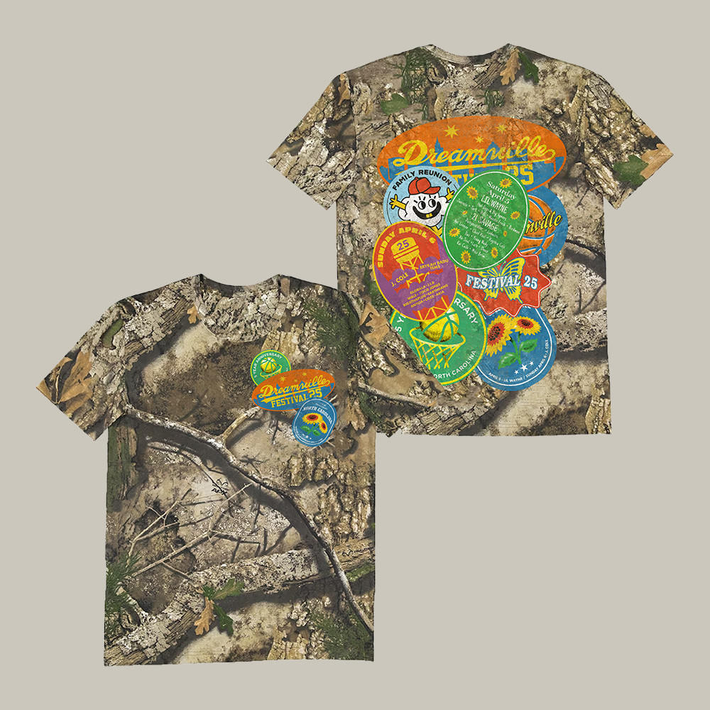 Dreamville Festival Camo Sticker T-Shirt North Carolina Music Festival Clothing Present For Brothers