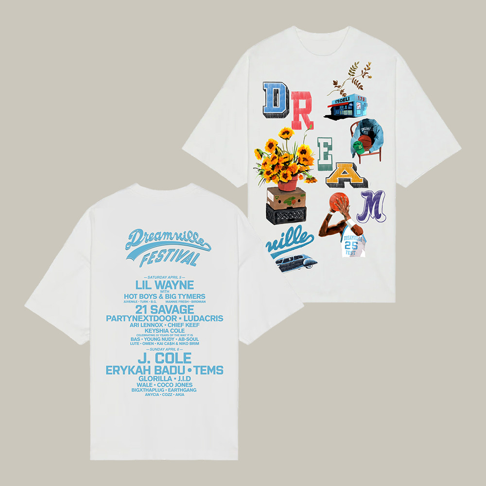 Dreamville Festival Varsity Icons T-Shirt Music Concert Tee Present For Boyfriend