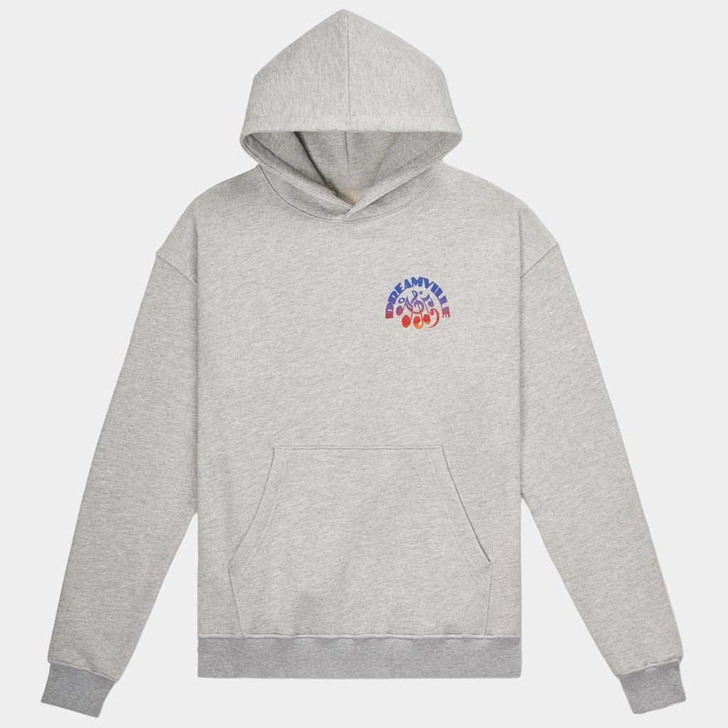 Dreamville Merch Heather Grey Music Note Hoodie Sunset Logo Hoodie Gifts For Brother