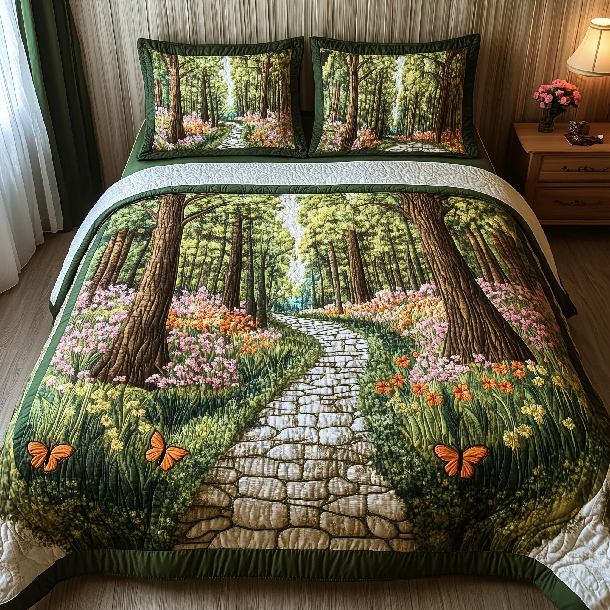 Dreamwalk Through Nature Quilted Bedding Set Duvet Cover Merchandise Fall Autumn Gifts For Him