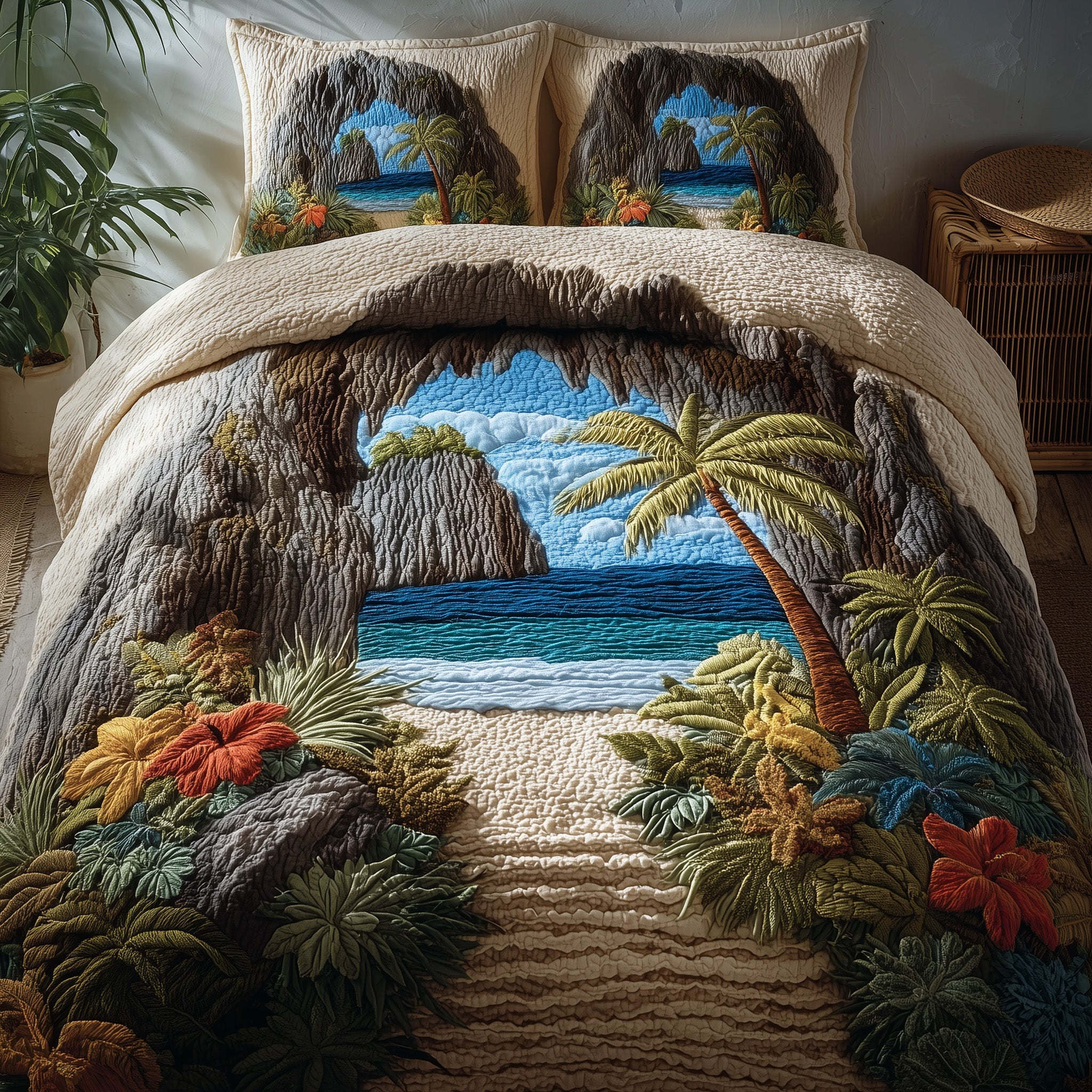 DreamyÂ Pathway Quilted Bedding Set Duvet Cover Bedspread Christmas Top Gifts 2025