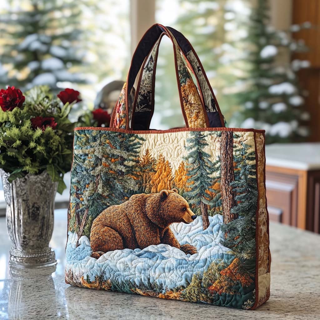 Dreamy Bear Trail Quilted Tote Bag Best Bear Gift Ideas