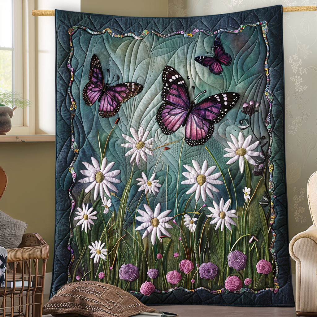 Dreamy Butterflies Quilted Blanket Gift For Butterfly Lover