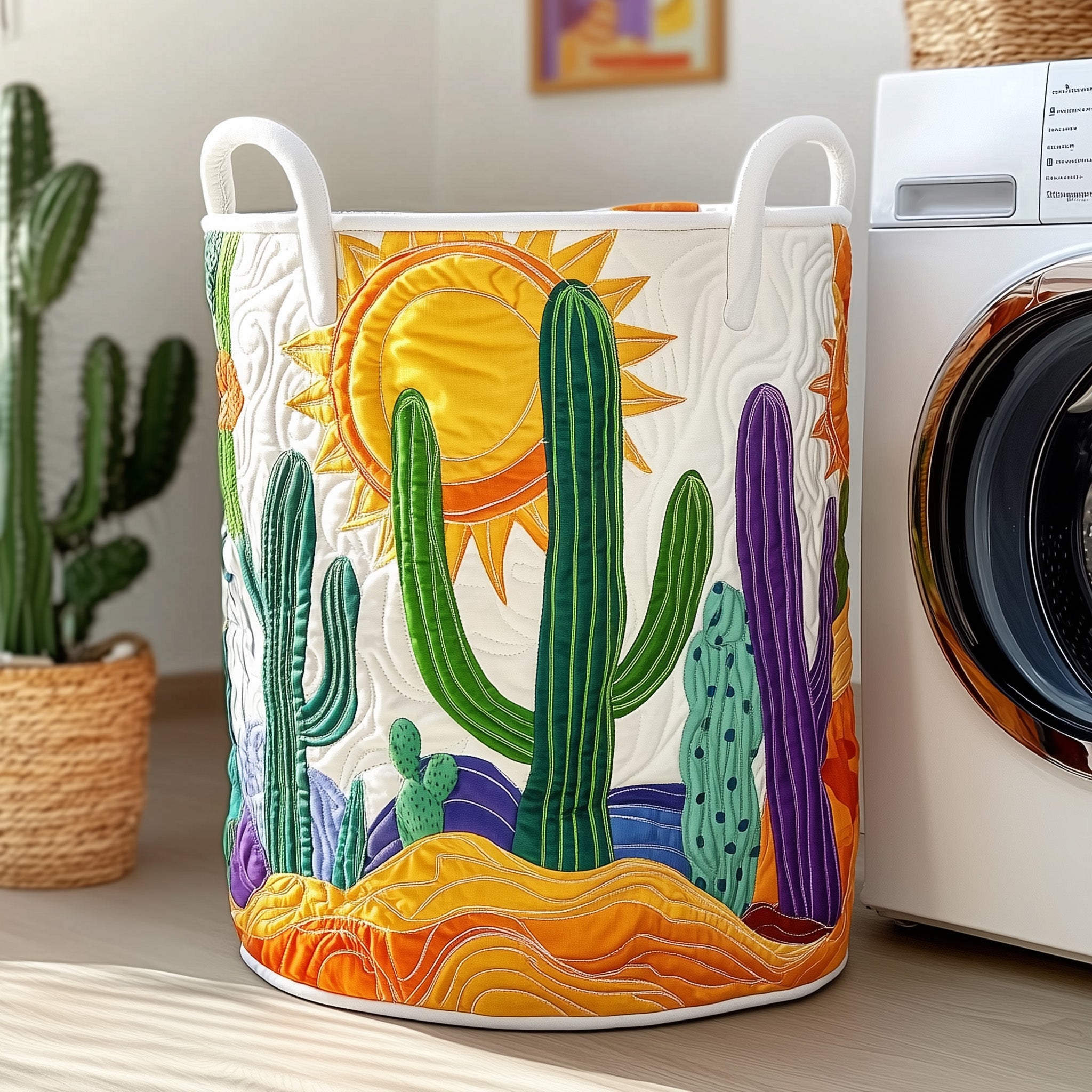 Dreamy Cactus Quilted Laundry Basket Fall Merch Pick