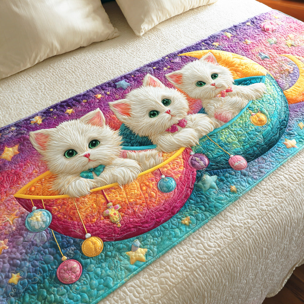 Dreamy Cat Corner Quilted Bed Runner Cool Bedroom Decor Great Cat Gifts