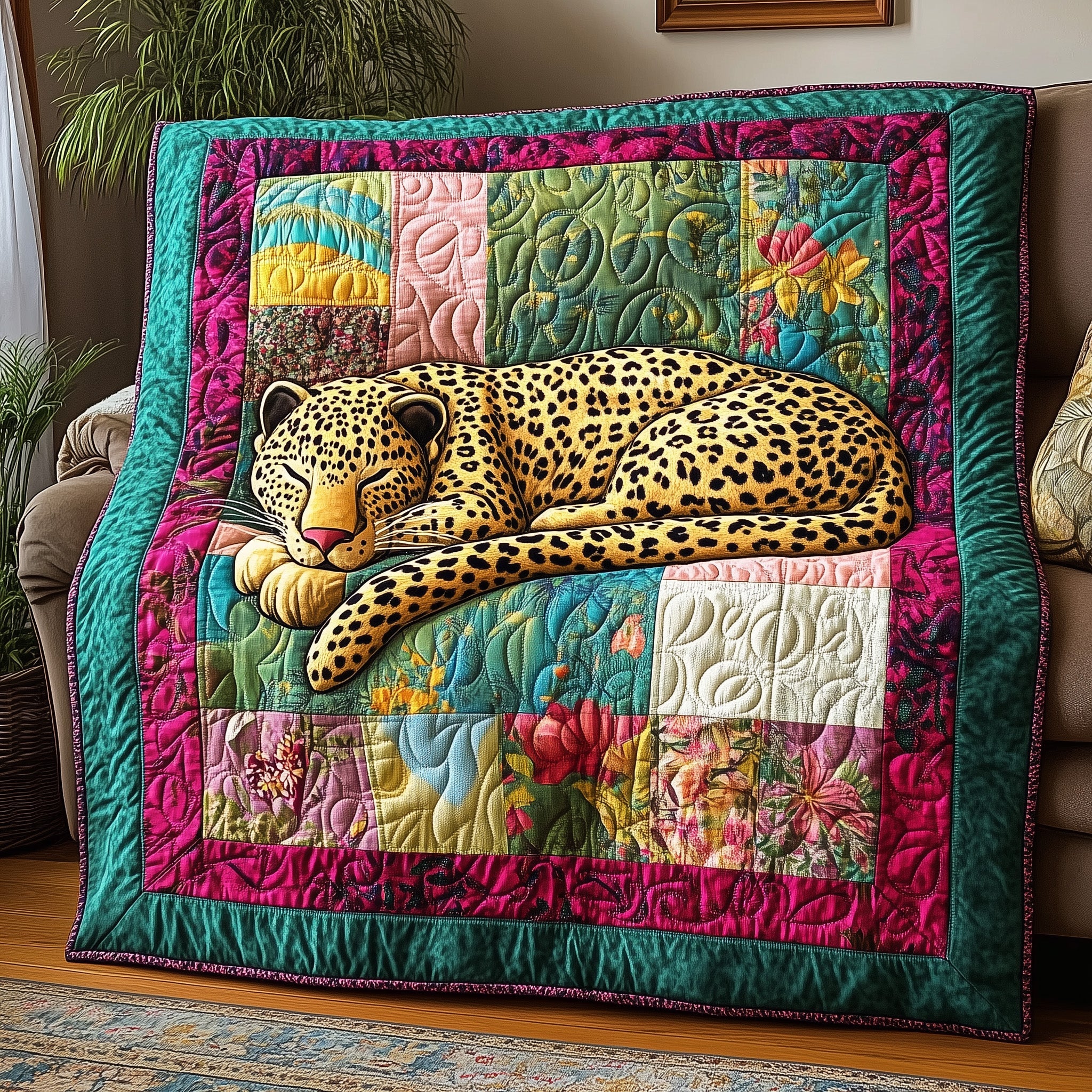 Dreamy Cheetah Snuggle Quilted Blanket Sofa Throw BlanketChristmas Presents For Mother In Law