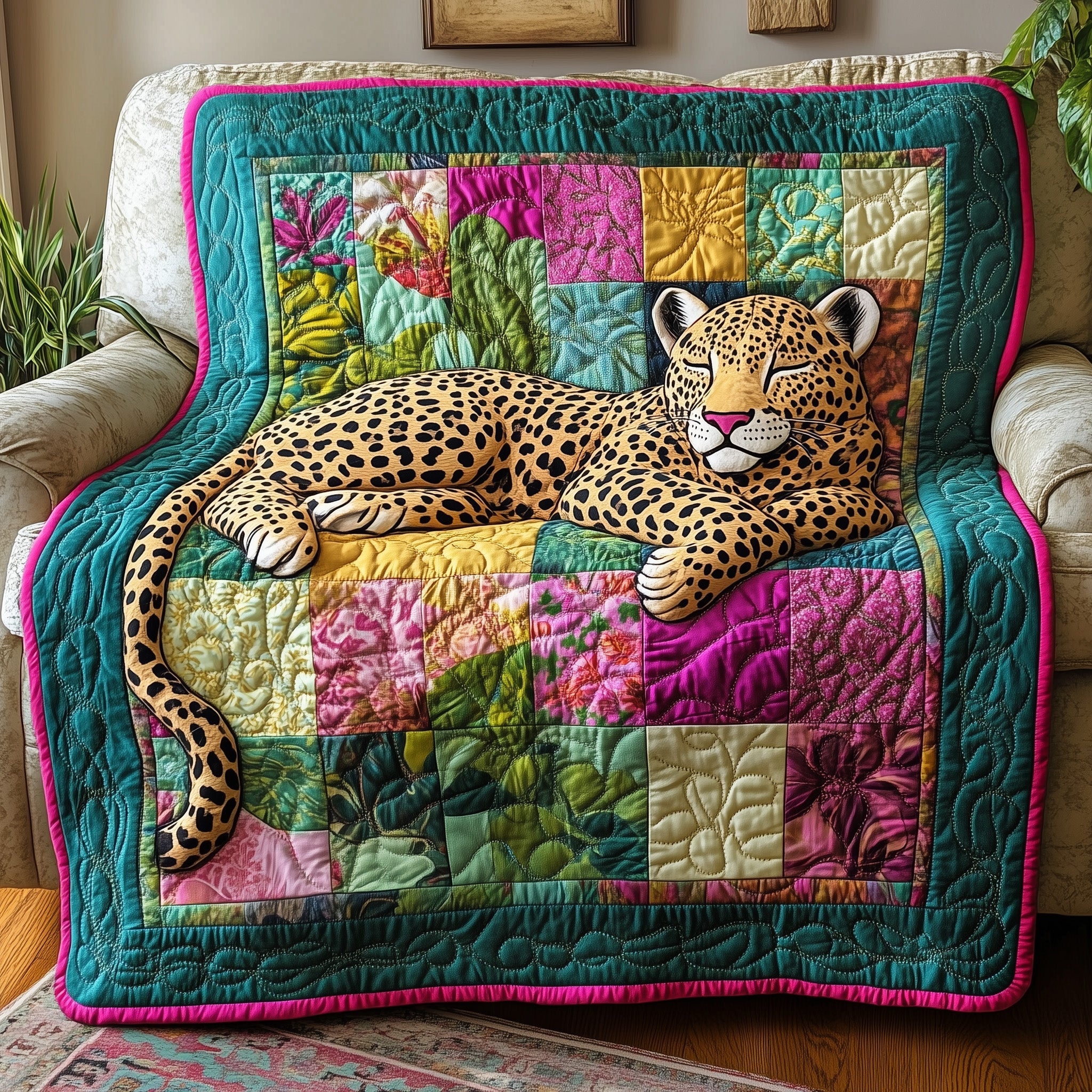 Dreamy Cheetah Snuggle Quilted Blanket Sofa Throw BlanketIdeas For Christmas Family Gifts