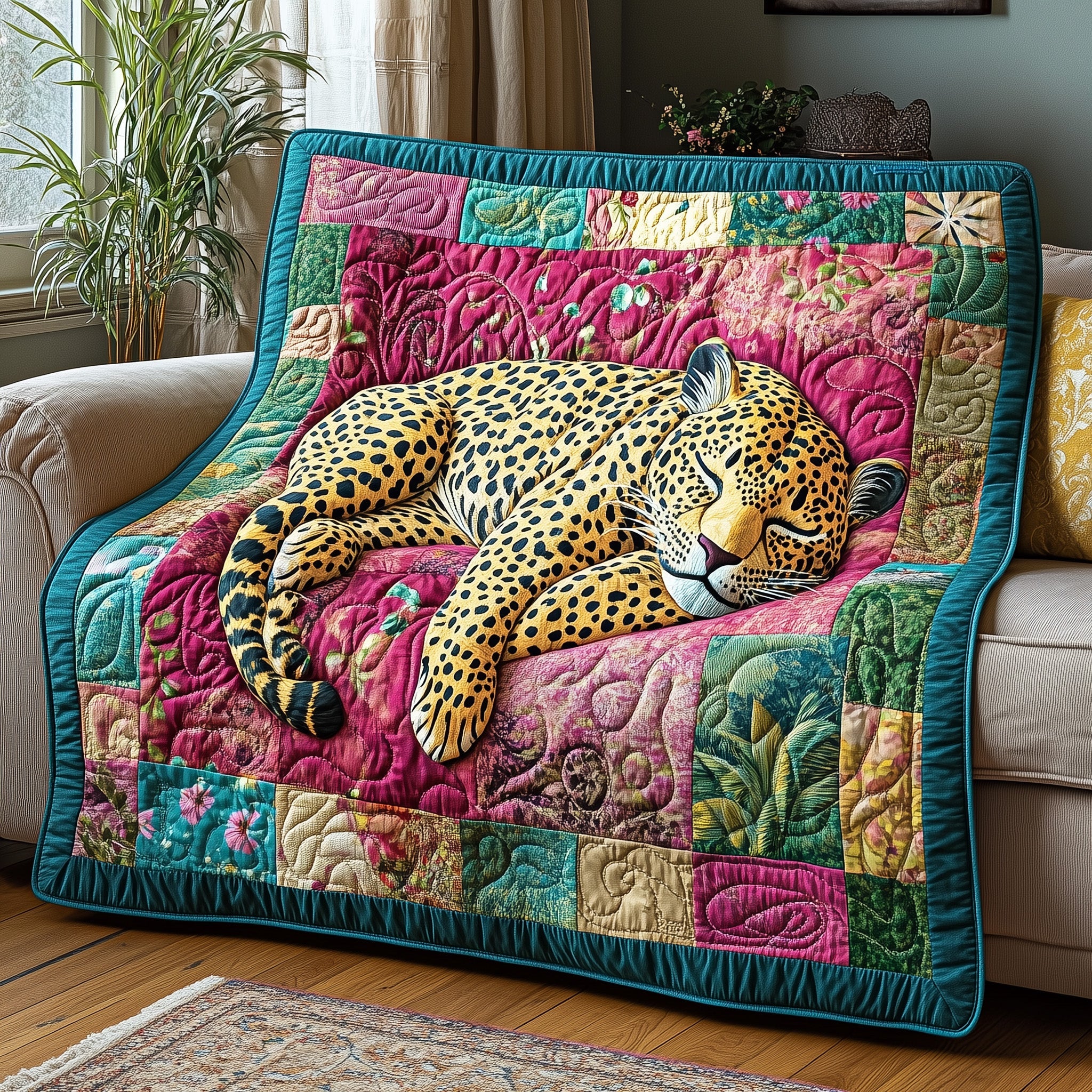 Dreamy Cheetah Snuggle Quilted Blanket Sofa Throw BlanketSuggestions For Family Christmas Gifts