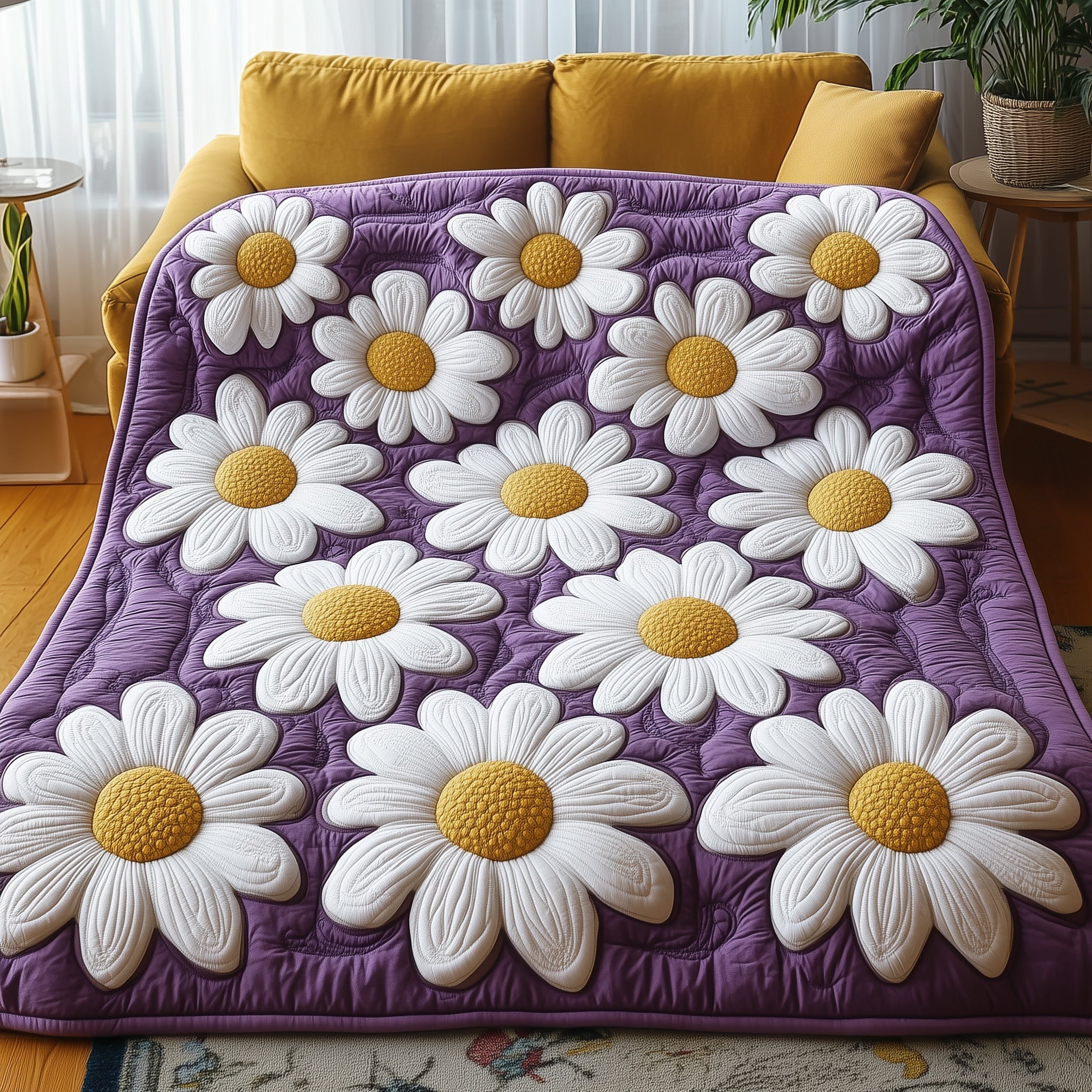 Dreamy Daisy Quilted Blanket Couch Throw BlanketGifts To Get Your Mother In Law For Christmas
