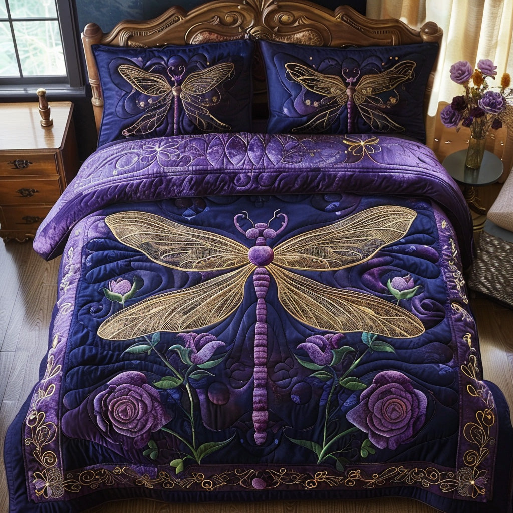 Dreamy Dragonfly Quilted Bedding Set Best Comforter Sets Cute Dragonfly Lover Ideas For Gifts