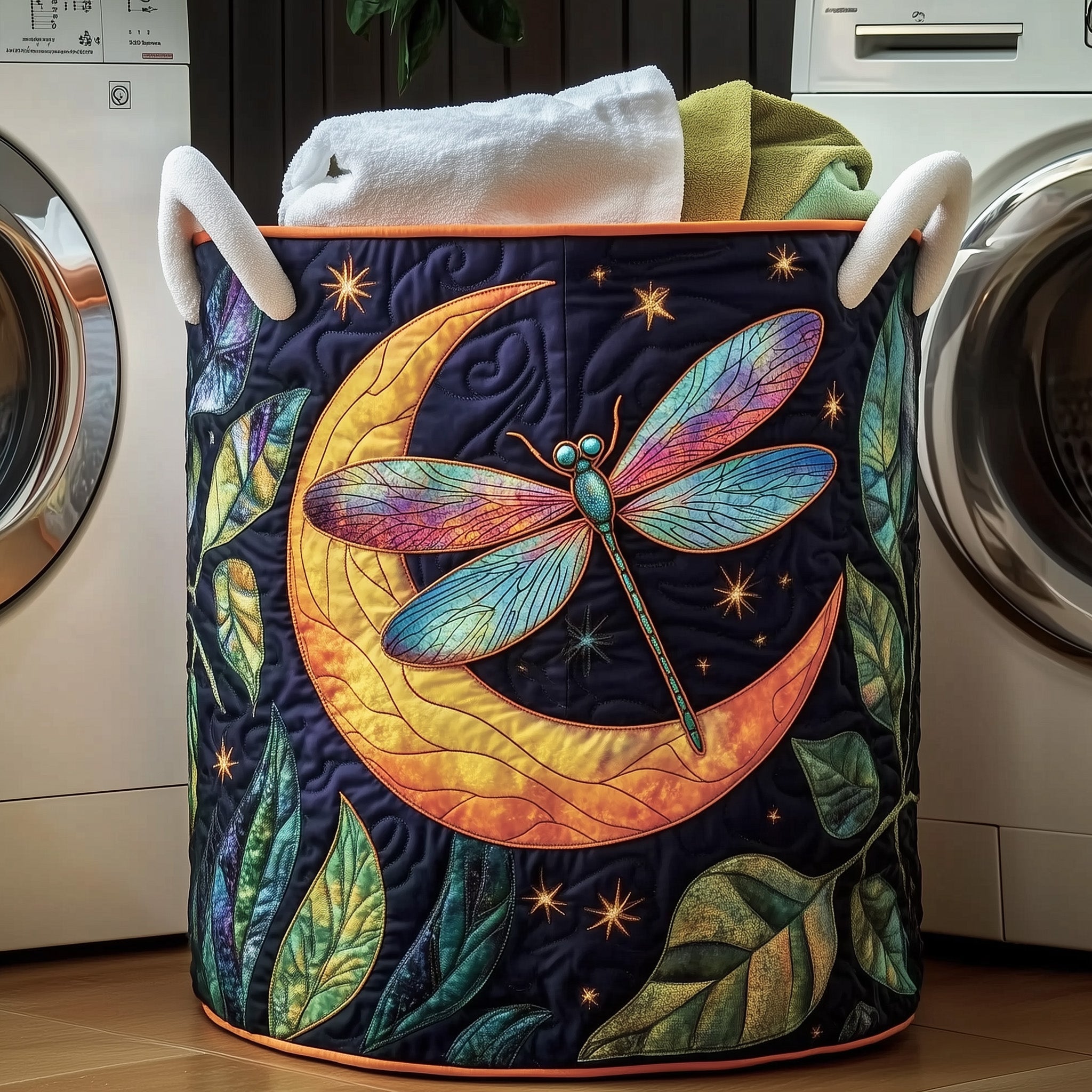 Dreamy Dragonfly Quilted Laundry Basket Merch For Home And Living