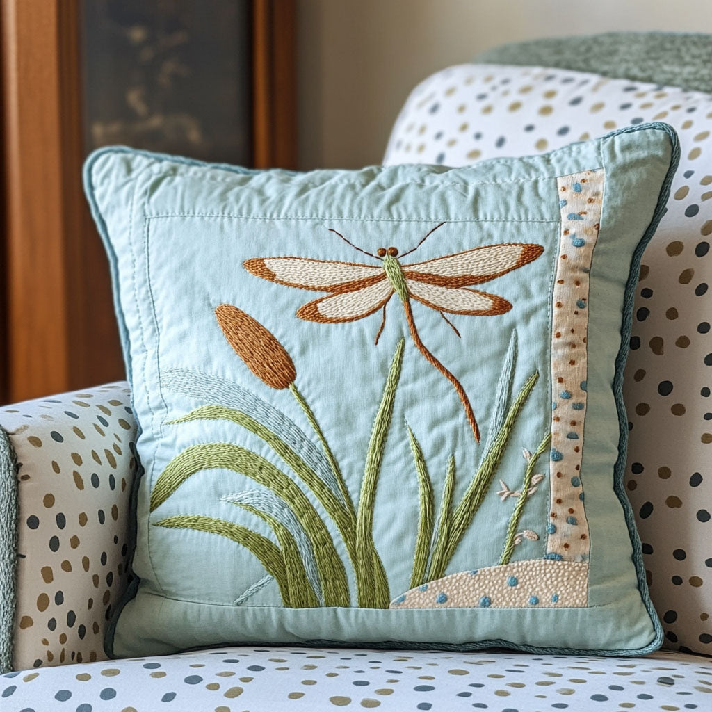 Dreamy Dragonfly Quilted Pillow Case Throw Pillow Cases Dragonfly Gift For Adults