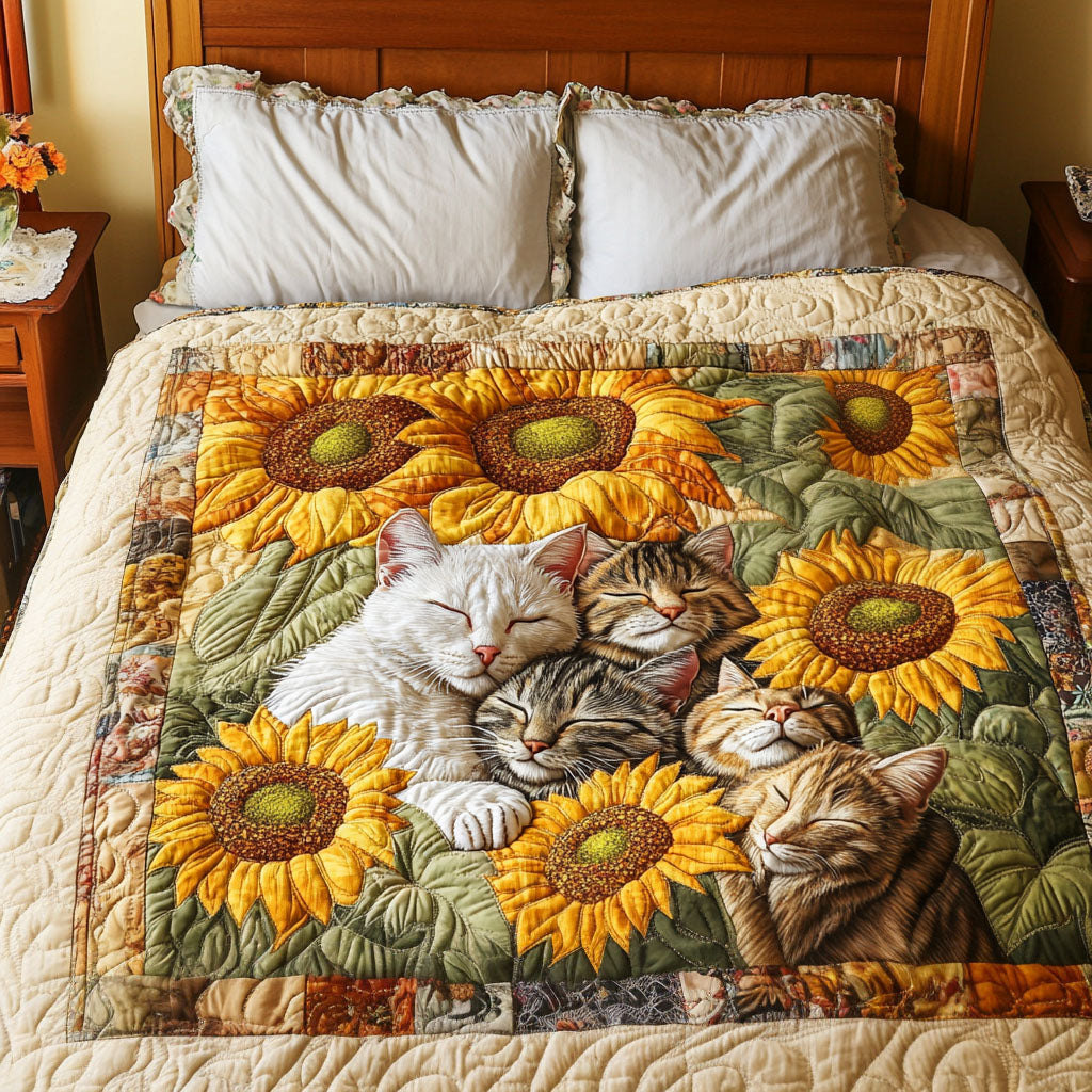 Dreamy Felines Quilted Blanket Best Gifts For Cat Lovers
