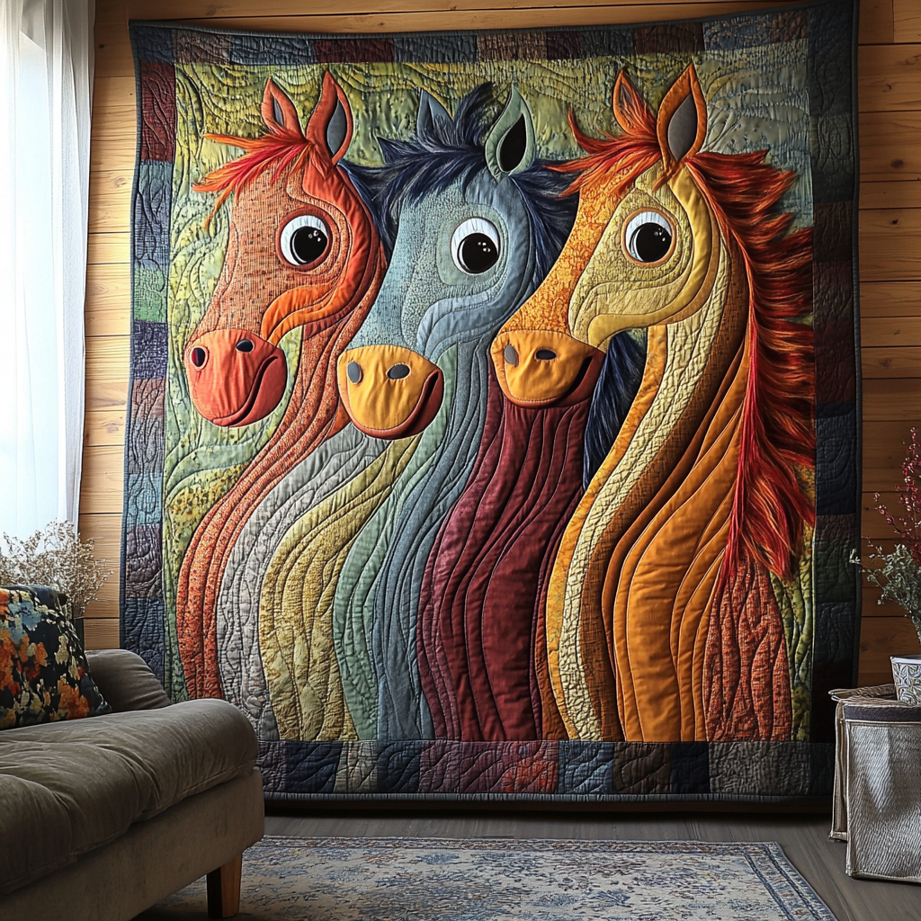 Dreamy Horse Quilted Blanket Cool Throw Blanket Good Gifts For Horse Owners