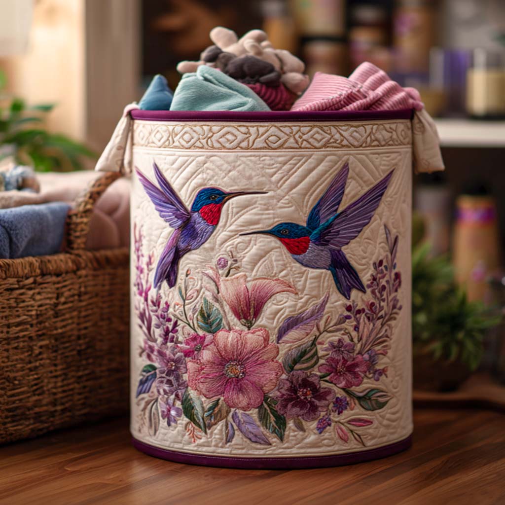 Dreamy Hummingbird Path Quilted Laundry Basket Great Idea For New Home